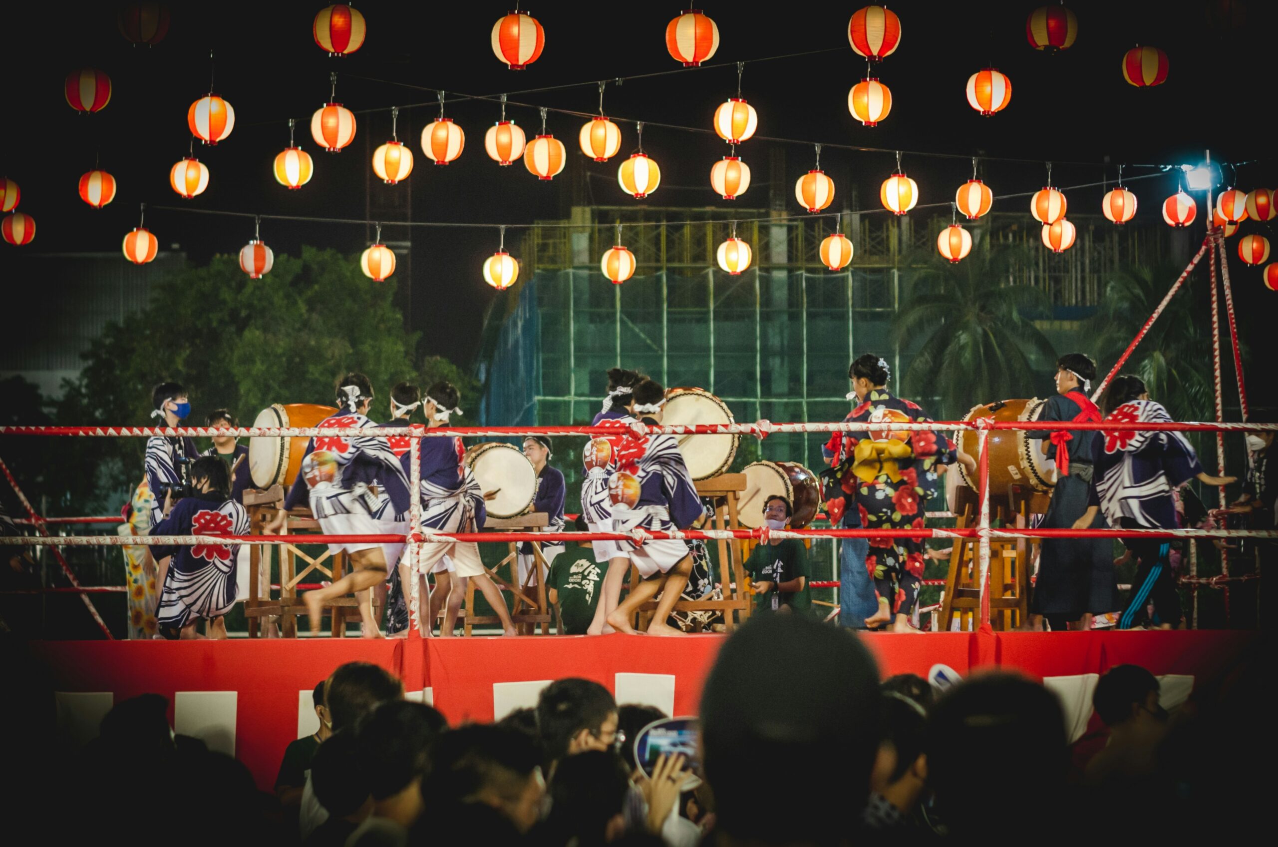 Japanese festival with taiko performance