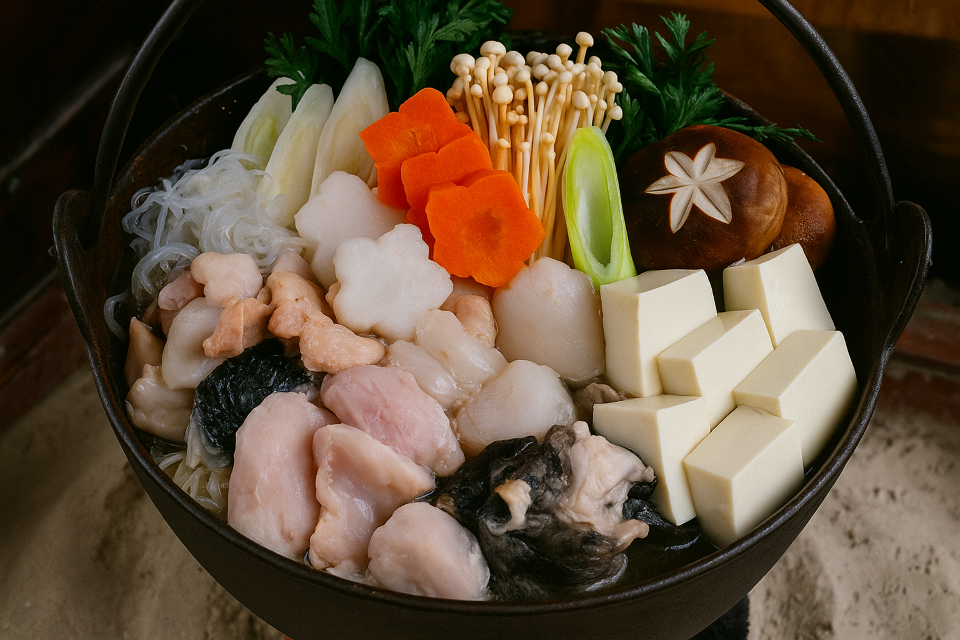 Miso-based hot pot with monkfish and vegetables (Ankou Nabe from Ibaraki)