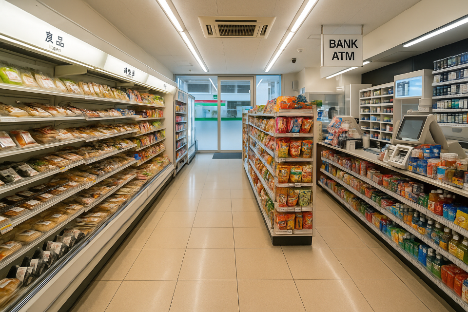 Inside a Japanese convenience store