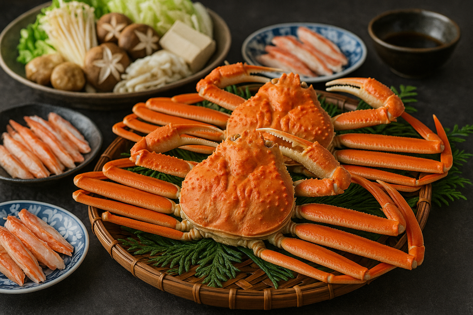 Crab cuisine served in winter season