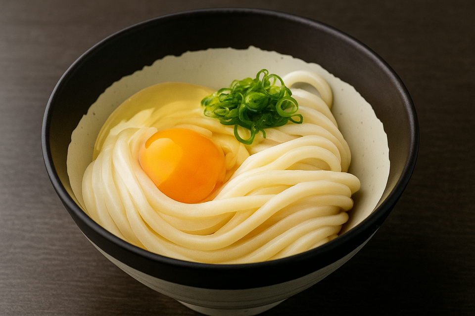 Firm and chewy udon noodles (Sanuki Udon from Kagawa)