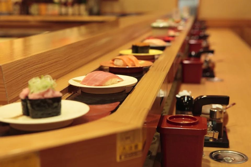 Conveyor belt sushi restaurant in Japan
