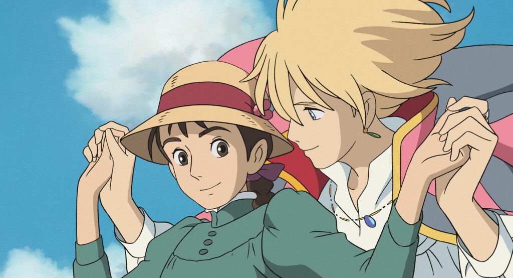 alt="Howl and Sophie walking together from Howl's Moving Castle(ハウルの動く城のハウルとソフィー)"