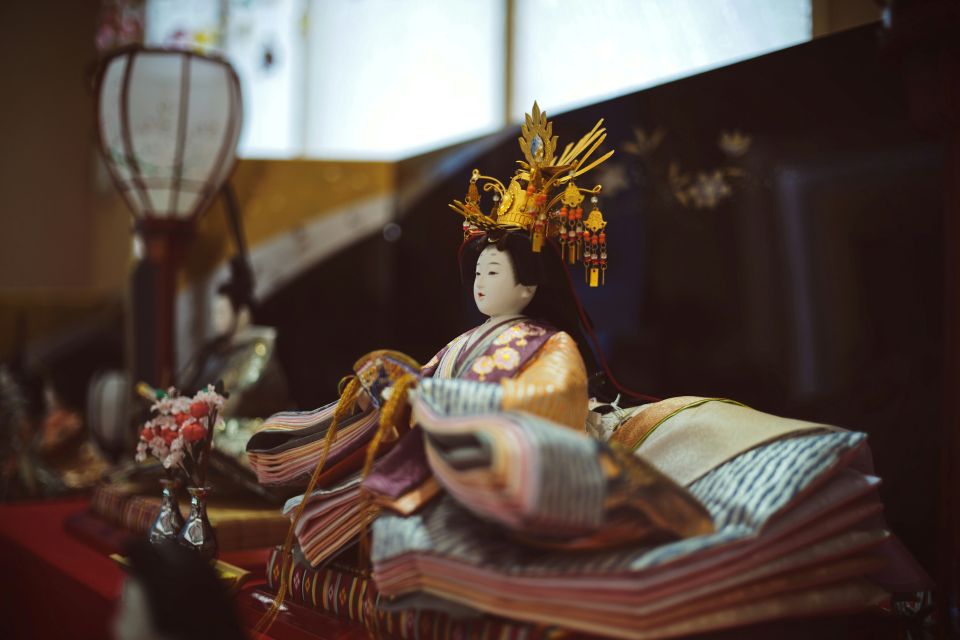 Traditional Hina dolls in a detailed setup for the Doll Festival on March 3rd.