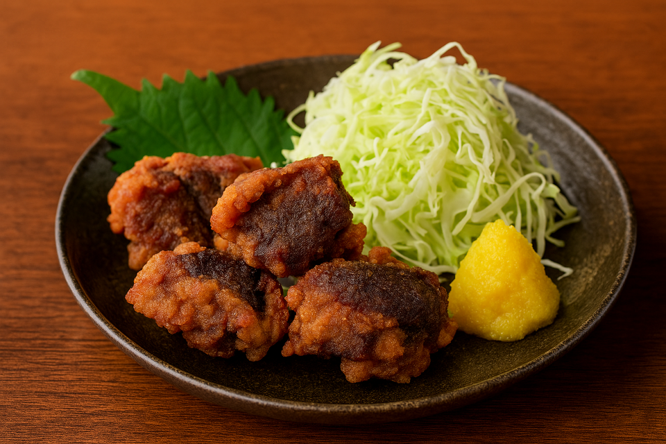 Deep-fried whale meat (Whale Tatsuta-age from Wakayama)