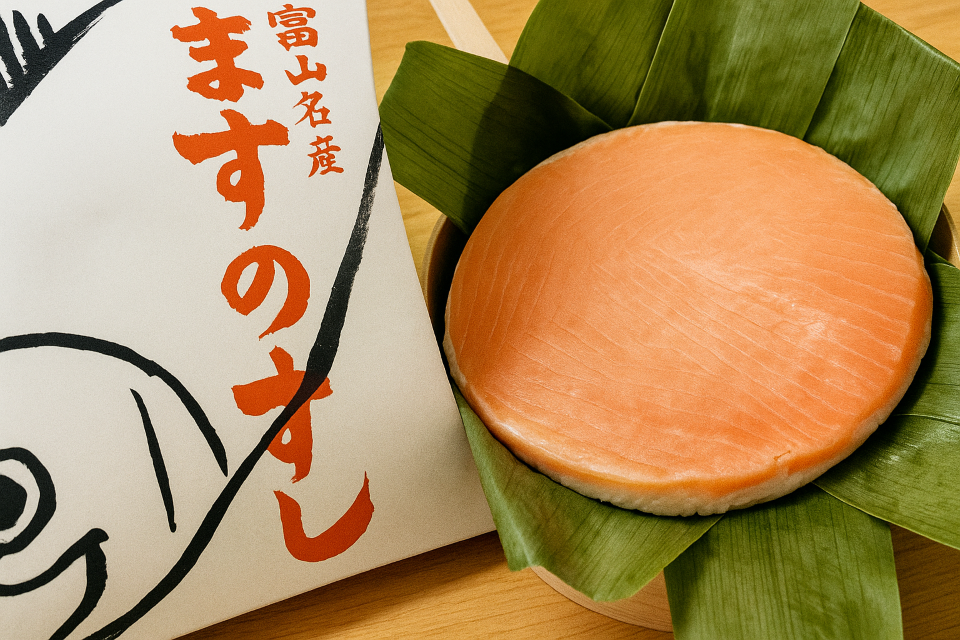 Pressed trout sushi wrapped in bamboo leaves (Masu Sushi from Toyama)