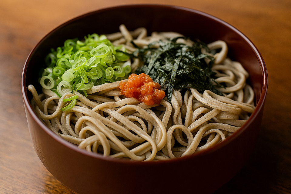 Buckwheat noodles served in stacked lacquered boxes (Izumo Soba from Shimane)