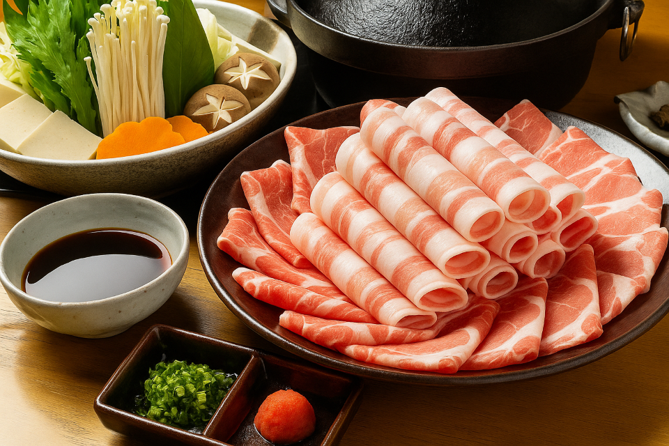 Shabu-shabu with tender black pork (Kurobuta Shabu-shabu from Kagoshima)
