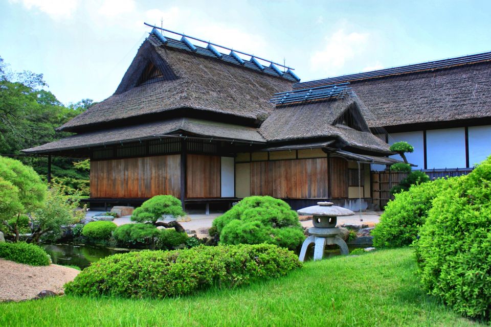 Traditional Japanese house with engawa and shade trees