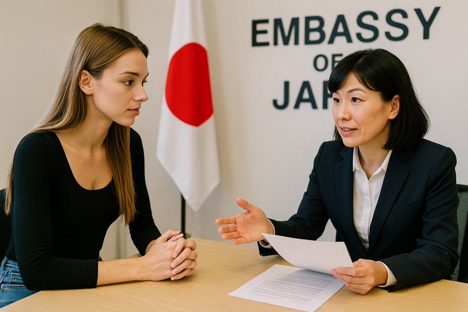 Tourists learning emergency signs and safety tips during travel in Japan