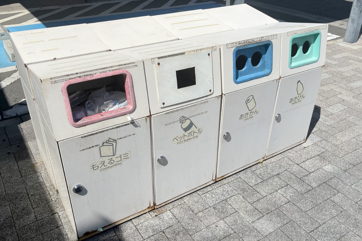 Japanese public trash bins