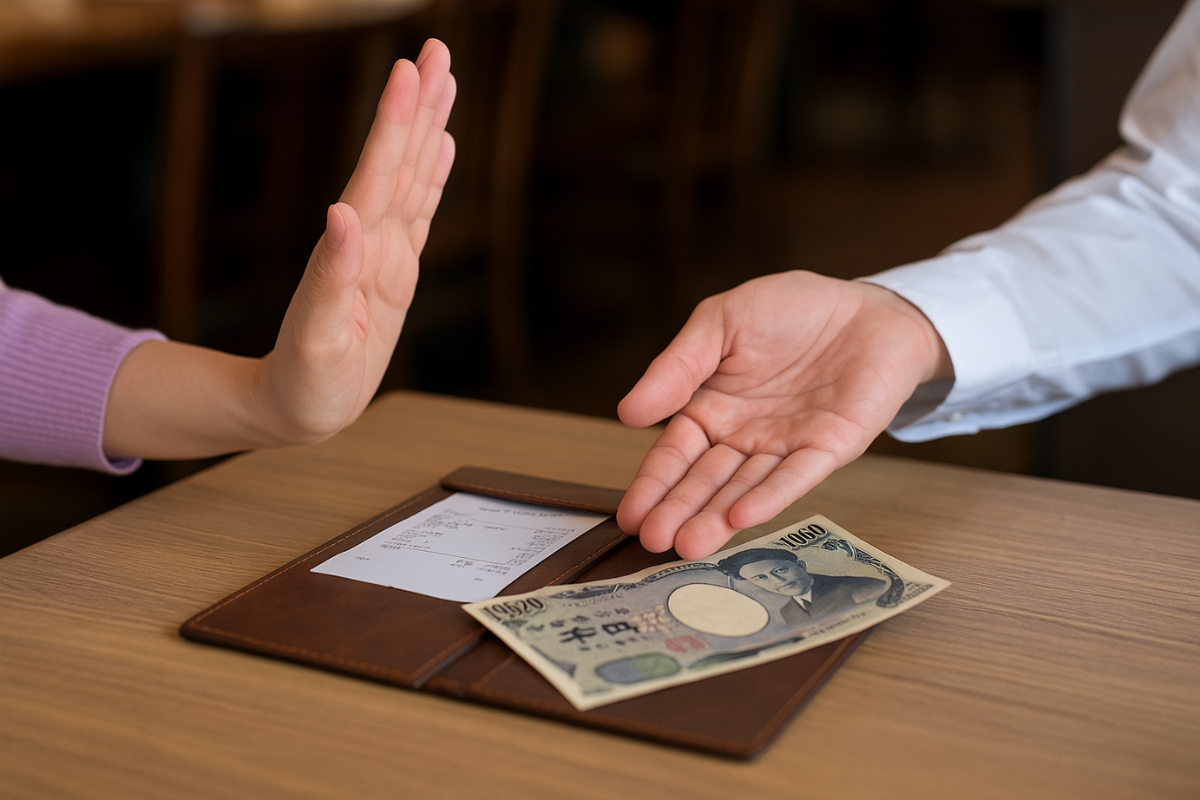 No tipping gesture in Japan